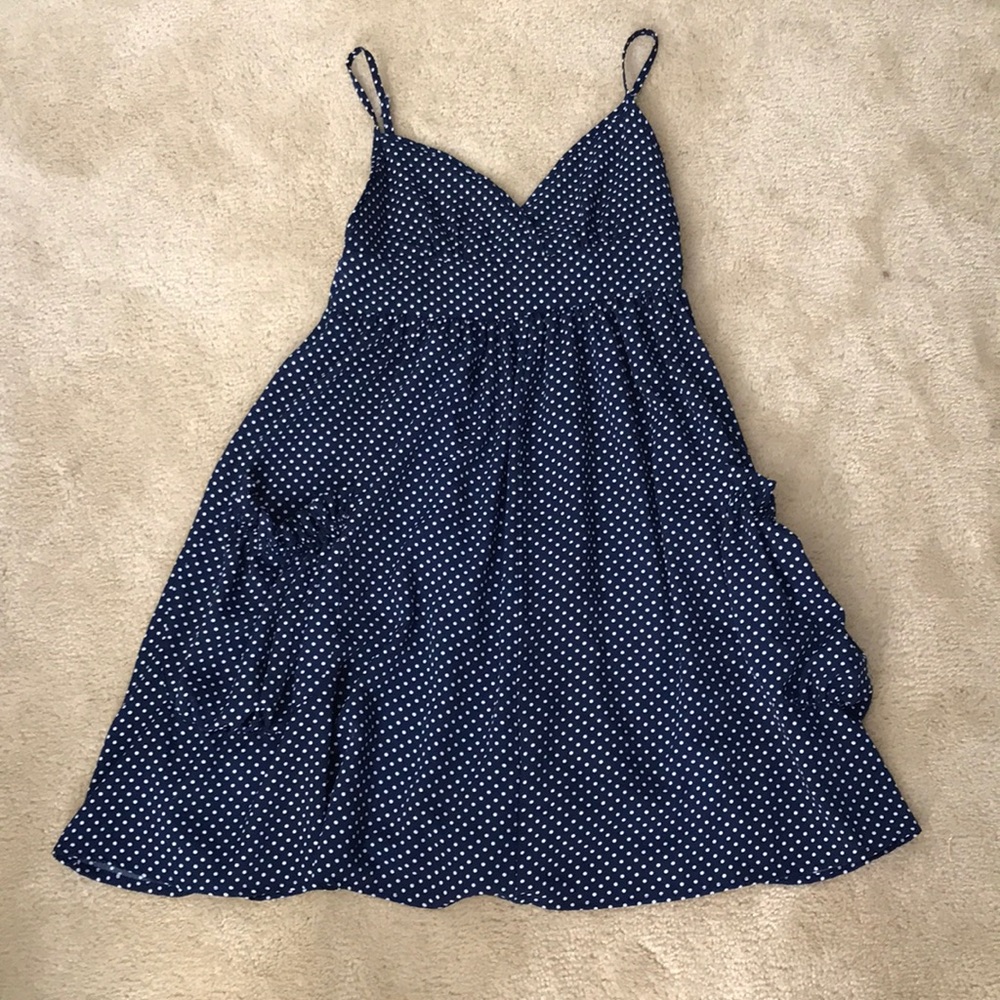 Navy blue Polk a dot dress